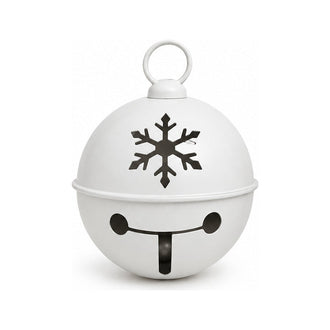 Grelot de Noël en métal – Blanc – 30,8 × 33 cm