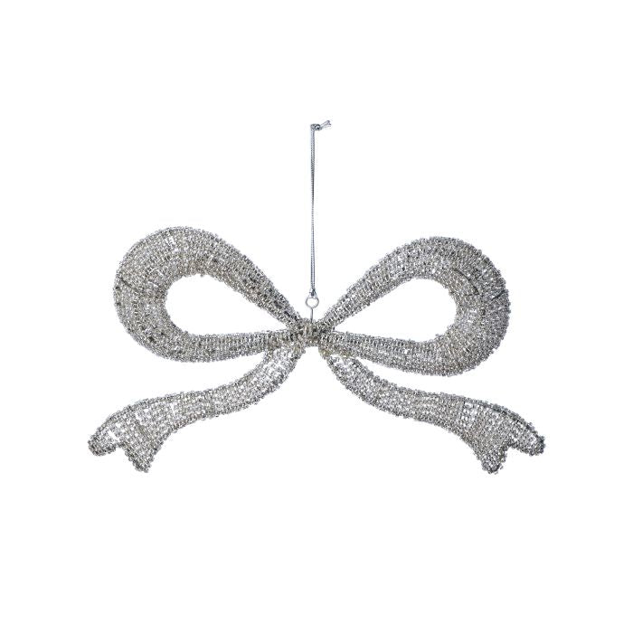Boucle décorative de Noël ornée de bijoux – Platine