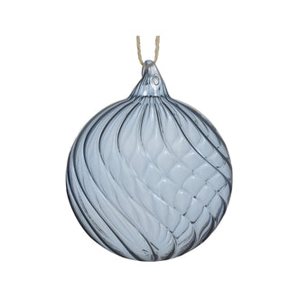 Boule de Noël en verre à tourbillon – Bleu glacé