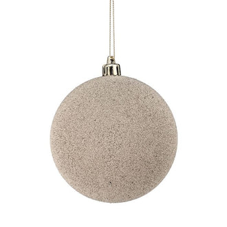 Boules de Noël champagne pailletées – 100 mm
