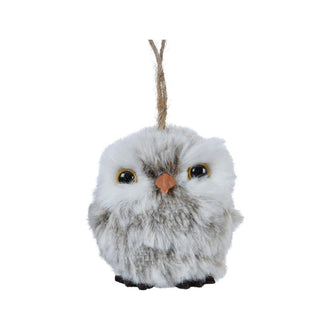 Ornement hibou de Noël – Modèle 2 · Gris / Blanc