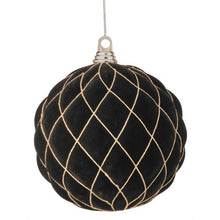 Boules de Noël en velours matelassé – Noir – 200 mm