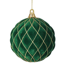 Boules de Noël en velours matelassé – Vert foncé – 200 mm