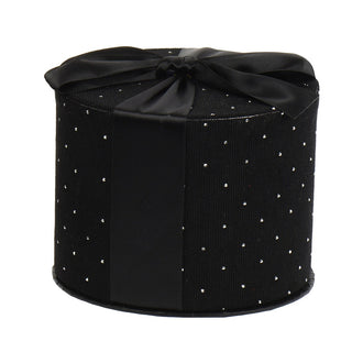 Boîte cadeau décorative en velours côtelé – Noir – 14 × 11 cm
