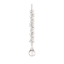 Ornement de Noël transparent à perles – Goutte arrondie