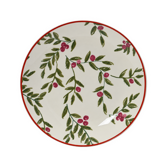 Assiette à dessert de Noël au houx – Blanc