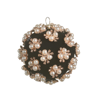 Boule de Noël ornée de perles – Noir · Ornée de perles — 3,5 po