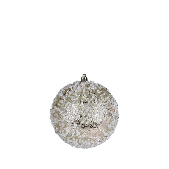 Boule de Noël à texture grêlée et pailletée — champagne