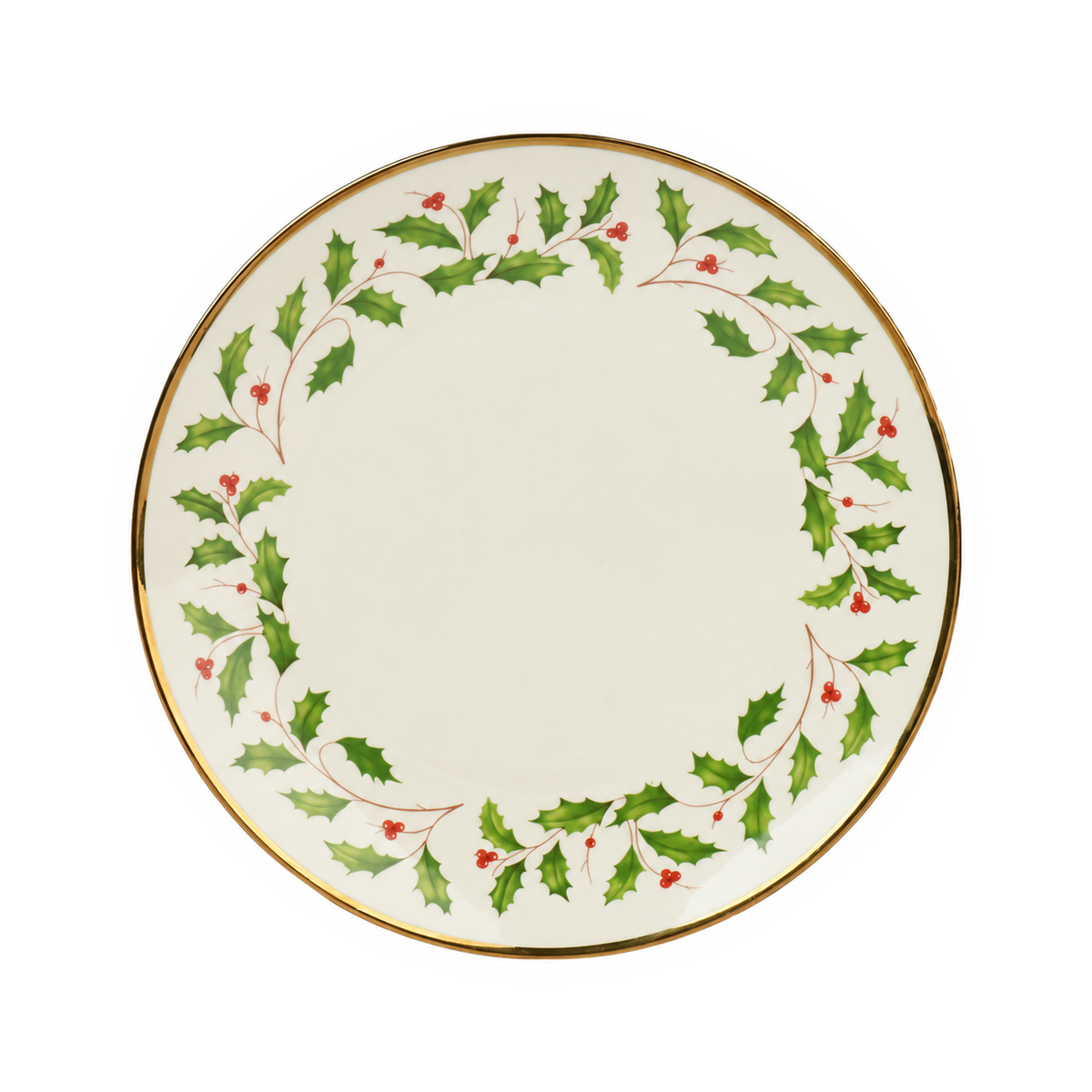 Assiette de Noël en porcelaine à houx – Vert