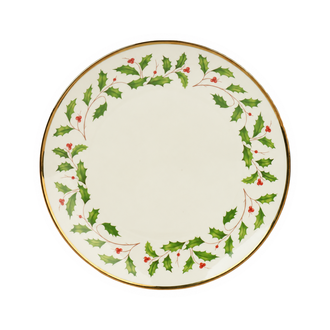 Assiette de Noël en porcelaine à houx – Vert