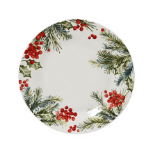 Assiette de Noël en porcelaine avec baies – Blanc / Multicolore