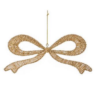 Boucle décorative de Noël ornée de bijoux – Champagne