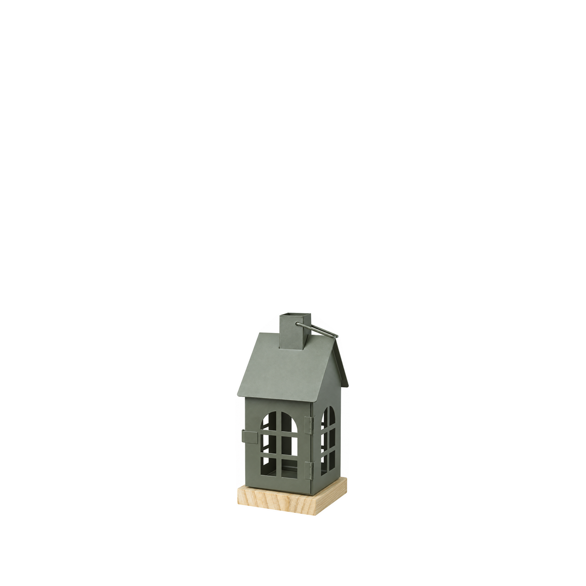 Lanterne maison de Noël en fer – Gris