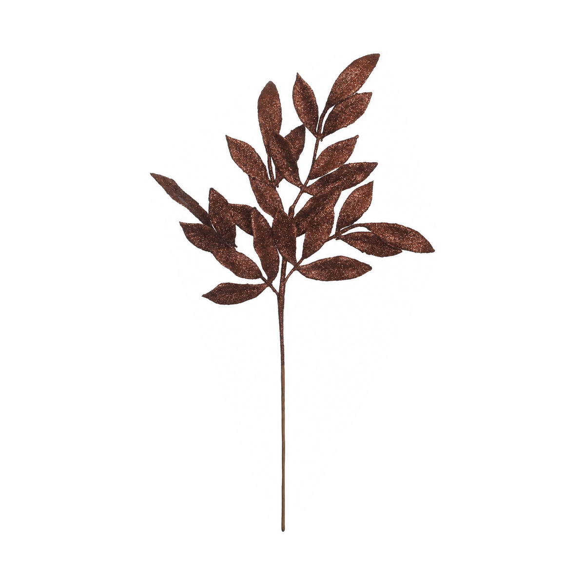 Tige décorative de feuilles de laurier — chocolat — fini pailleté