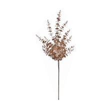 Tige décorative d’eucalyptus — café au lait — fini pailleté