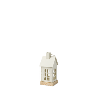 Lanterne maison de Noël en fer – Blanc