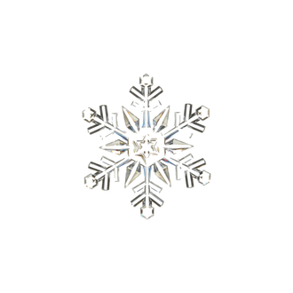 Ornement flocon de neige transparent – Branches géométriques