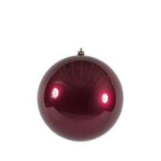 Boule de Noël rouge baie — fini à effet bonbon