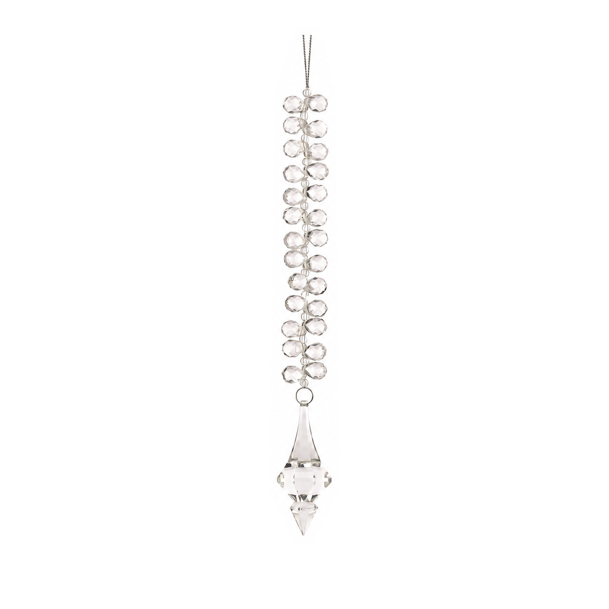 Ornement de Noël transparent à perles – Pointe facettée