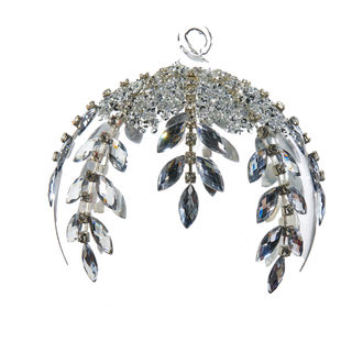 Boule de Noël en verre transparent ornée de bijoux – 5 po