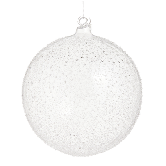 Boule de Noël transparente en verre texturé – 6 po