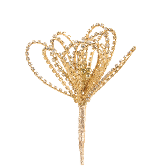Tige de fleur dorée à strass – 23 po