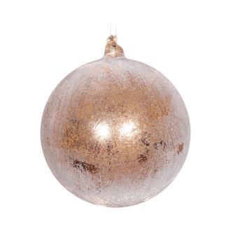 Boule de Noël à feuilles en filigrane, doré et brun, 15 cm