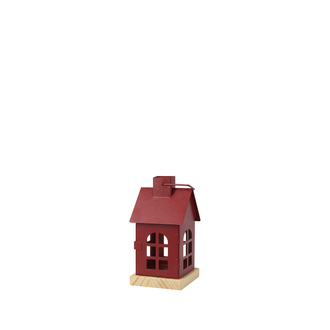 Lanterne maison de Noël en fer – Rouge
