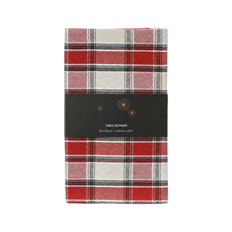 Chemin de table de Noël en coton tartan – Tartan crème