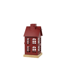 Lanterne maison de Noël en fer – Rouge