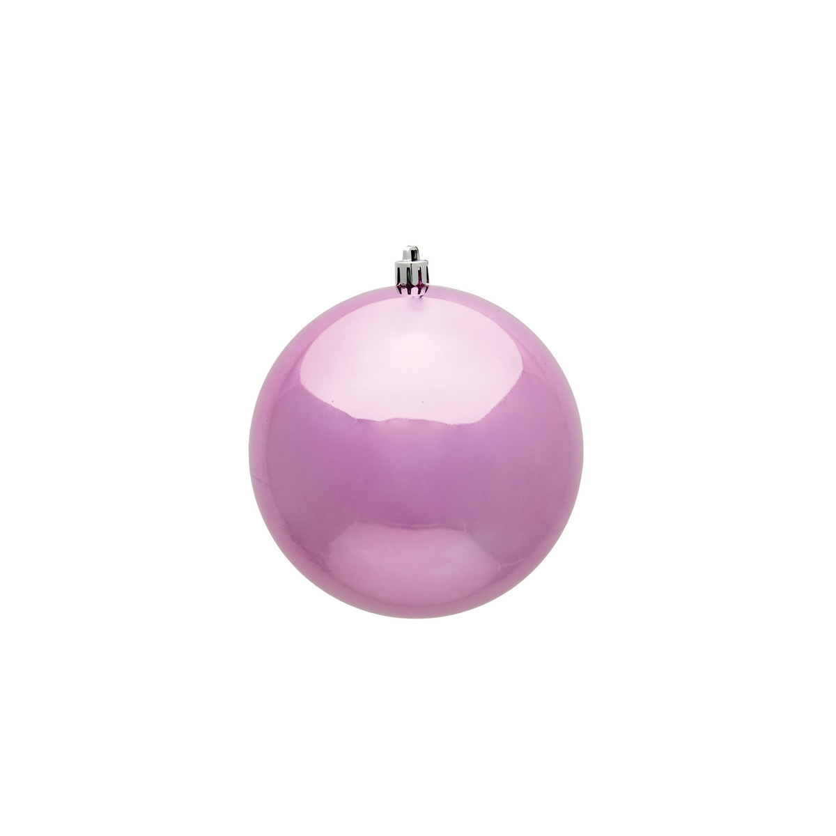 Boule de Noël rose — fini brillant — sans joint