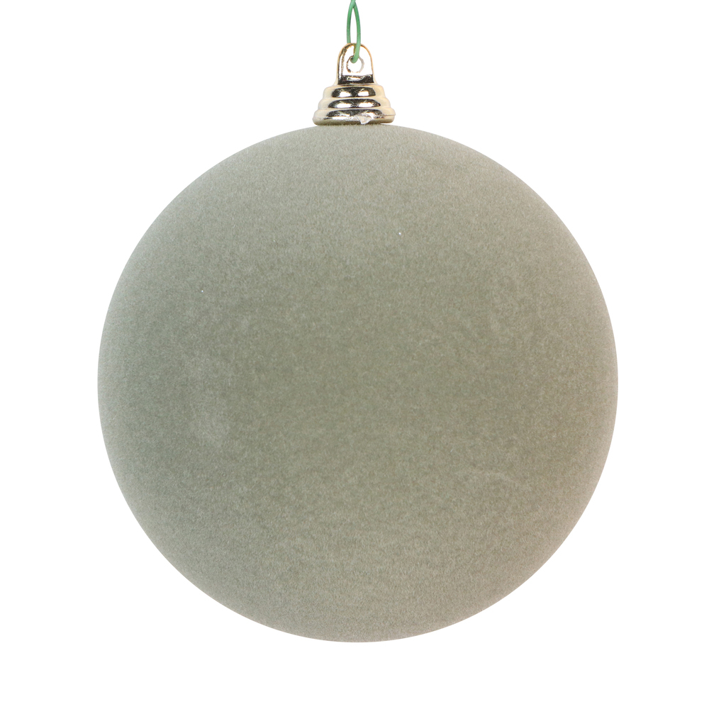 Boule de Noël floquée — vert sauge