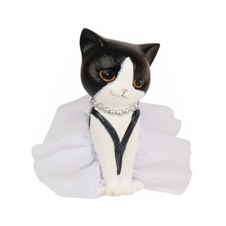 Figurine chat assise style mode – Modèle 2 · Multicolore