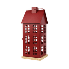 Lanterne maison de Noël en fer – Rouge