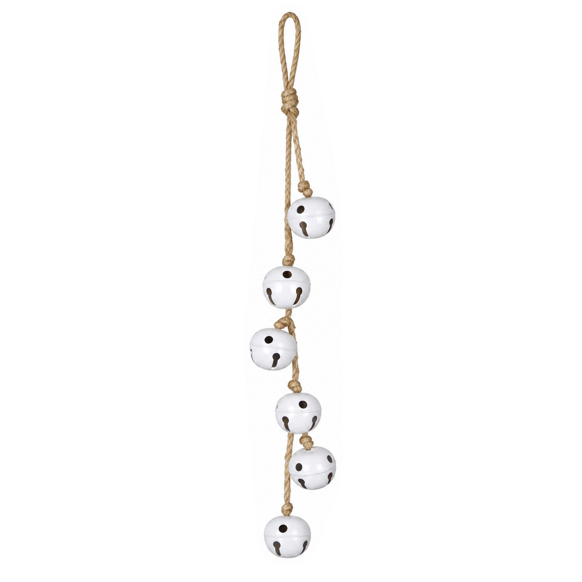 Ornement cloche suspendu – Blanc / Naturel