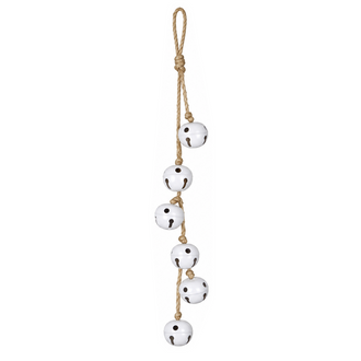 Ornement cloche suspendu – Blanc / Naturel