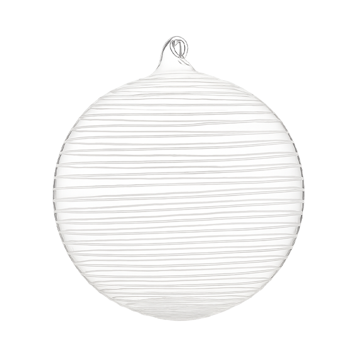 Boule de verre claire avec lignes texturées — 4.75 pouces