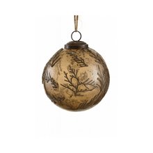 Boule de verre brune dorée — 5 pouces