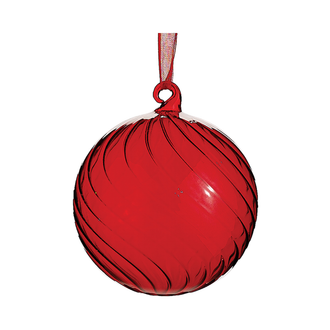 Boule de verre rouge torsadé — 6 pouces