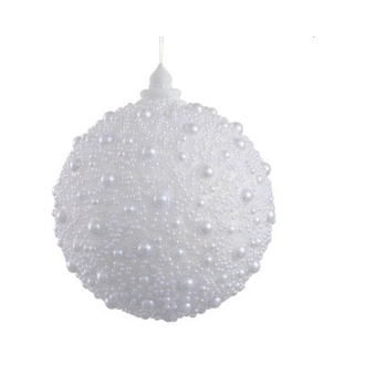 Boule blanche perlée givrée — 6 pouces