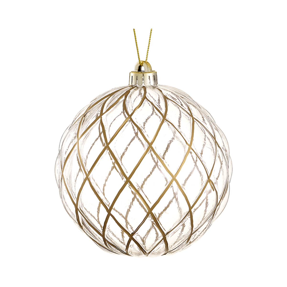 Boule en plastique claire et dorée 6''