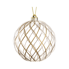 Boule en plastique claire et dorée 6''