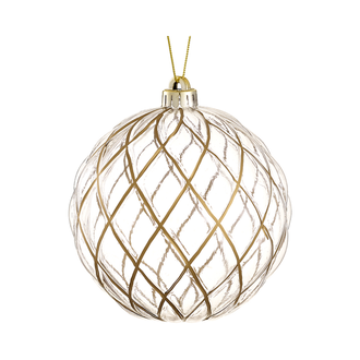 Boule en plastique claire et dorée 6''