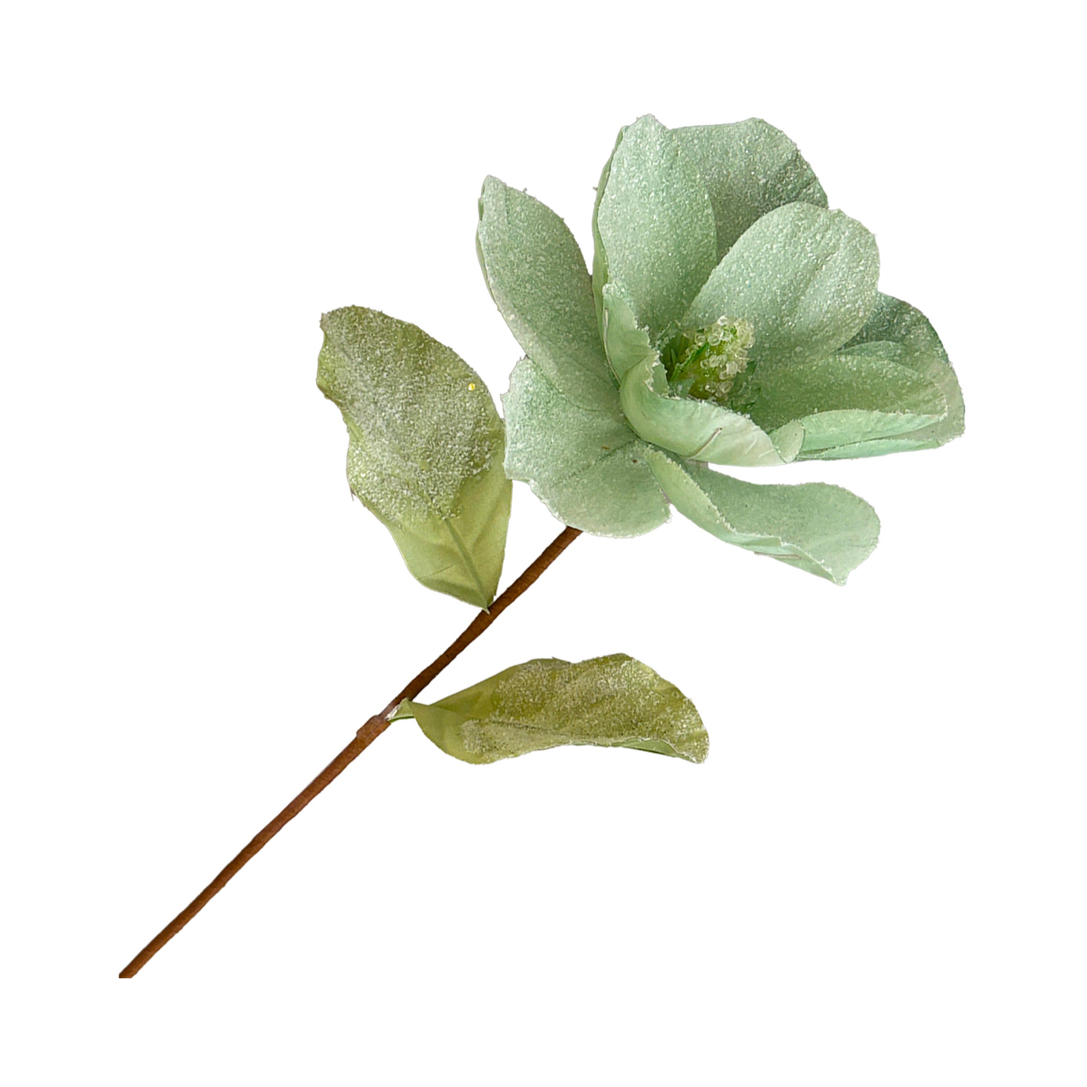 Tige de magnolia bleu clair et vert clair 24''