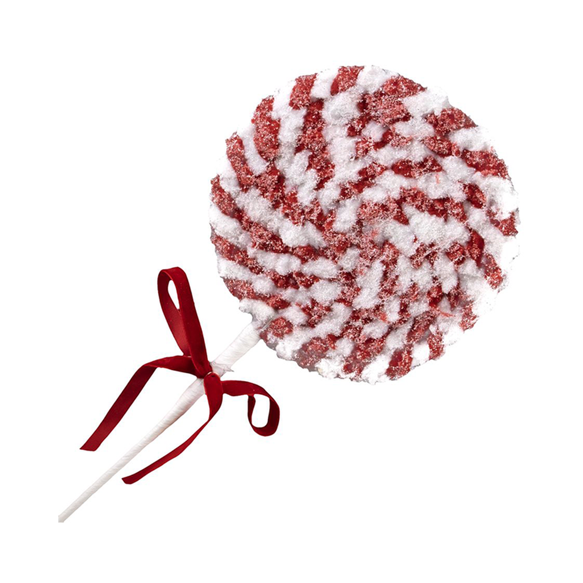 Tige de sucette bonbon rouge et blanc 19''