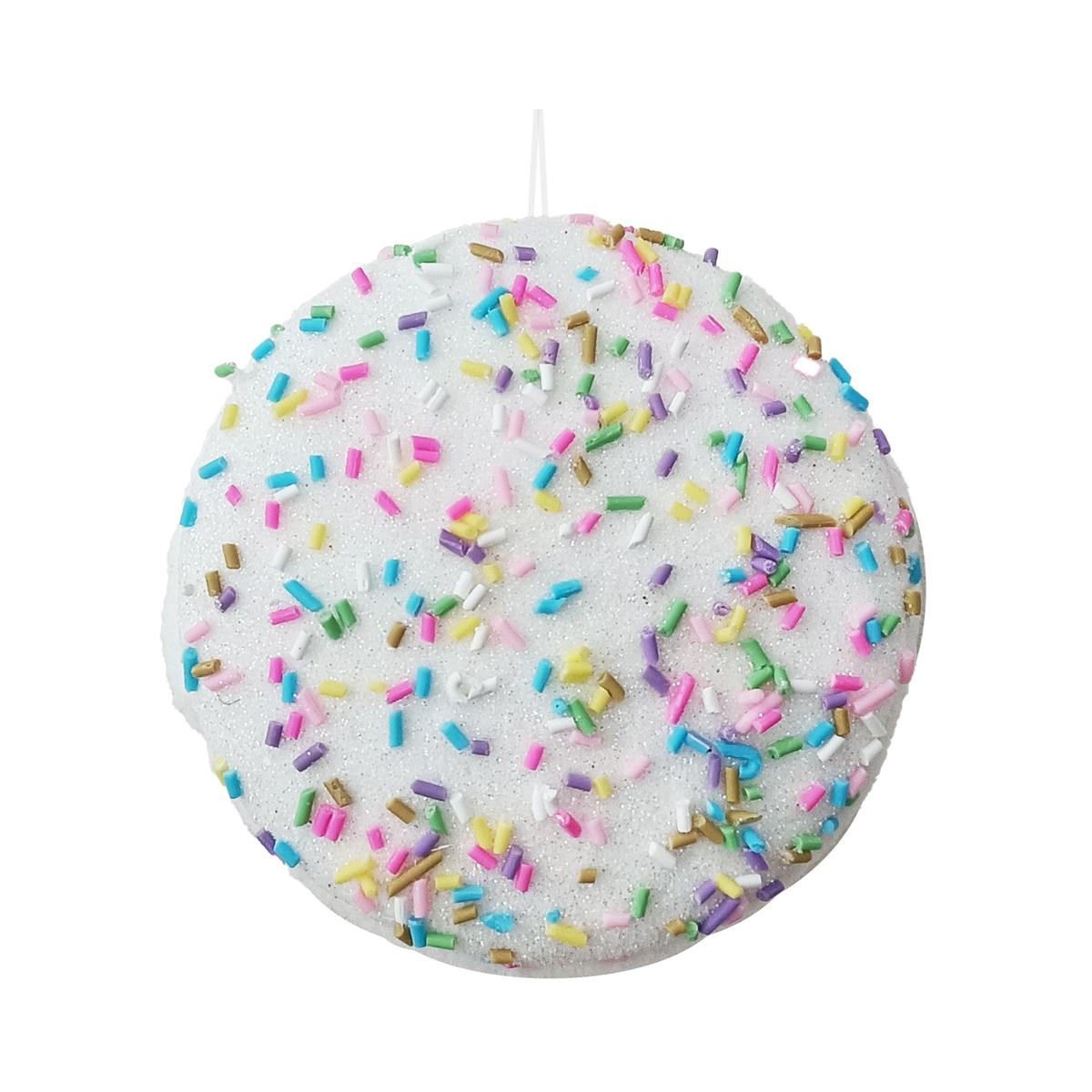 Ornement macaron bonbon blanc 3,5''