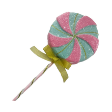 Sucette bonbon spirale rose et multicolore 19''