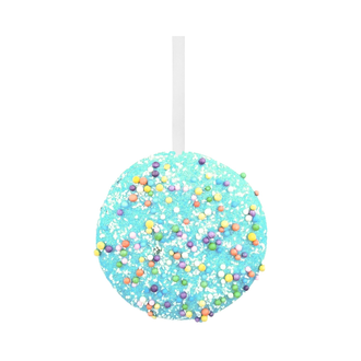 Ornement macaron chocolat bleu 3,5''