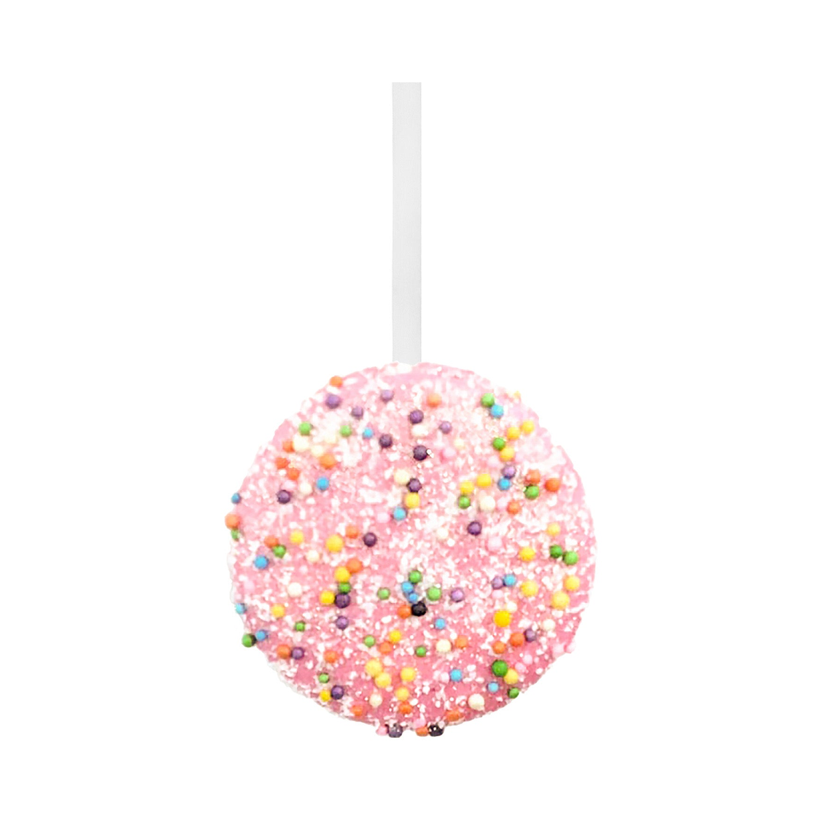 Ornement macaron chocolat rose 3,5''