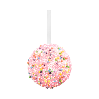 Ornement macaron chocolat rose 3,5''